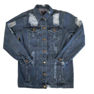 Fashion Nova Women's Distressed jean Jacket Size S